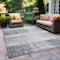 World Rug Gallery Contemporary Distressed Boxes Weather Resistant Indoor/Outdoor Area Rug 5' x 7' Gray 4032GRAY5X7 - alternate 6